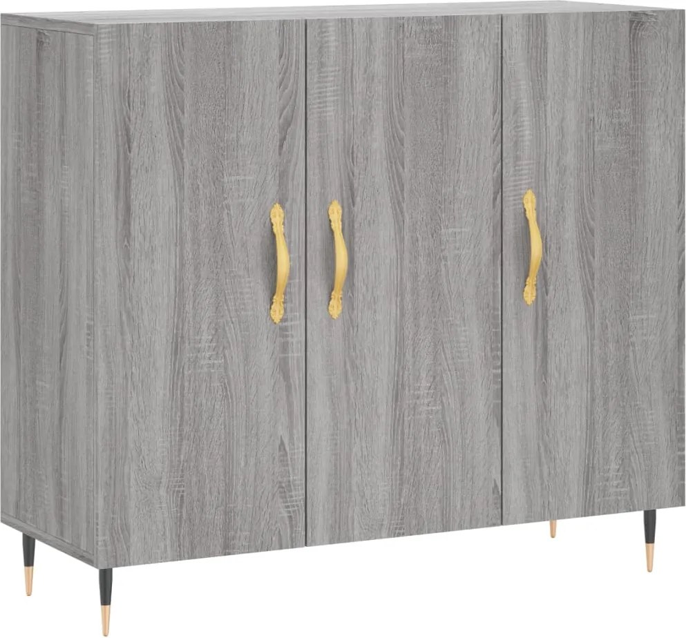 vidaXL szürke sonoma színű szerelt fa tálalószekrény 90 x 34 x 80 cm