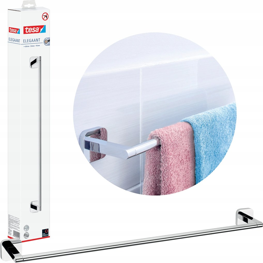 Reling Törölközőtartó Tesa Elegaant Fürdőszoba Krómozott Fém