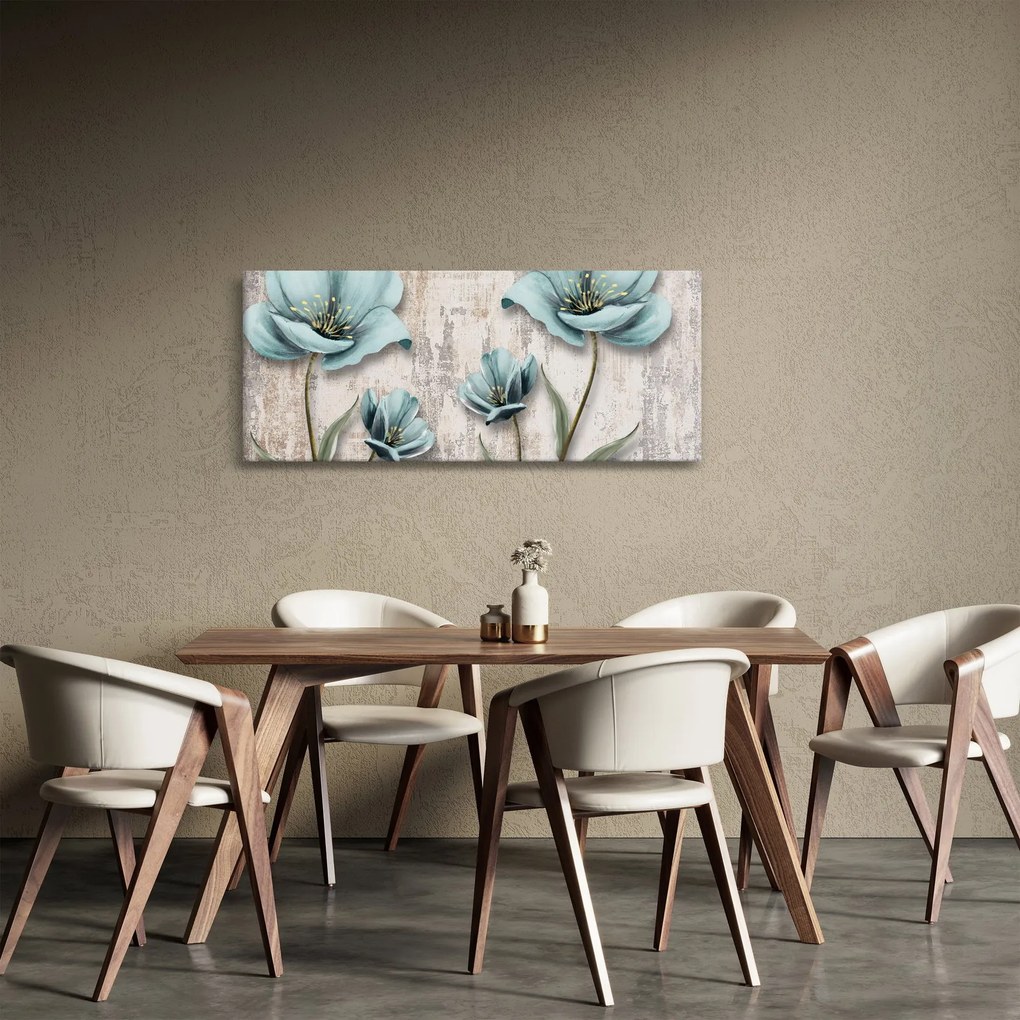 Kép - Virágok a textúrán (120x50 cm)