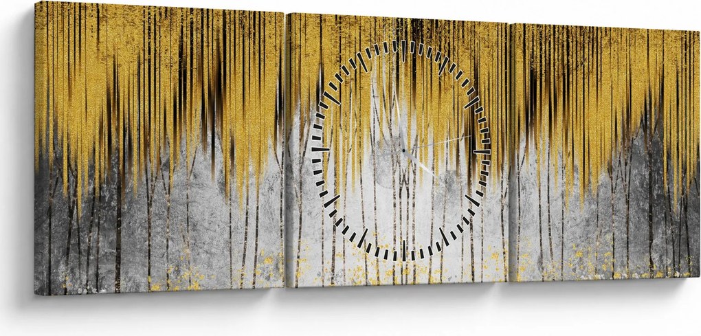 Kép - Arany vonalak (órával) (90x30 cm)