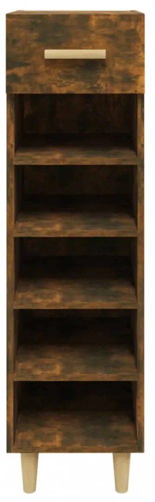 füstös tölgy színű szerelt fa cipősszekrény 30 x 35 x 105 cm