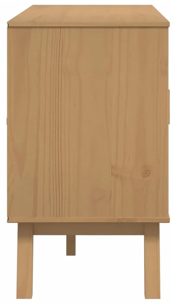 OLDEN barna tömör fenyőfa tálalószekrény 114 x 43 x 73,5 cm