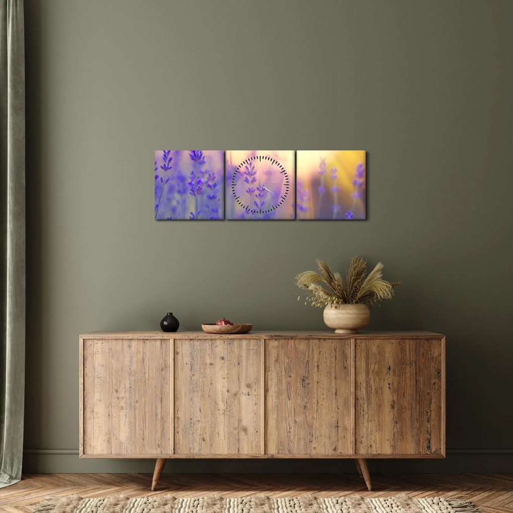 Kép - Levendula (órával) (90x30 cm)