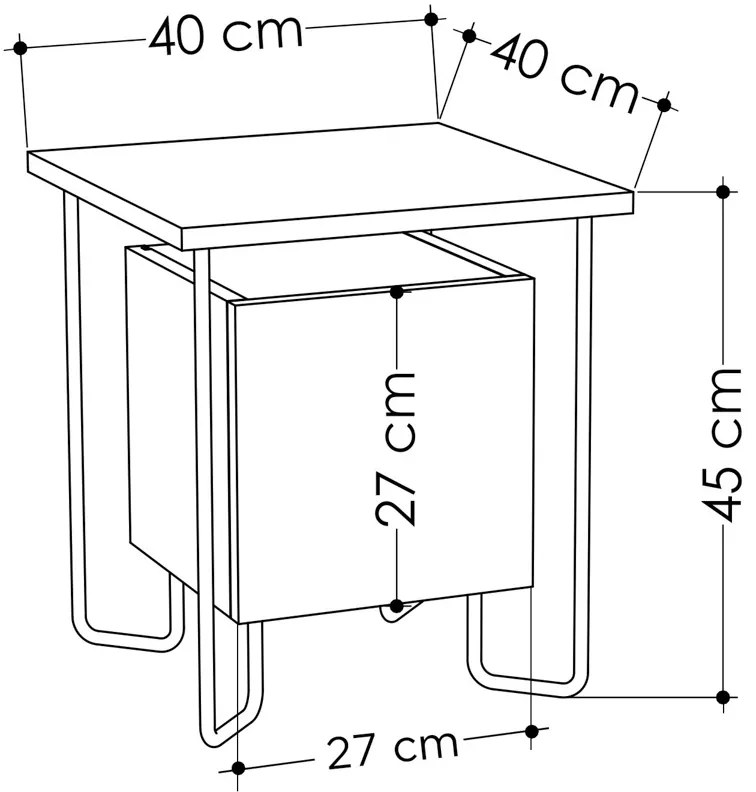 Acres Nightstand Dark Coffee éjjeliszekrény