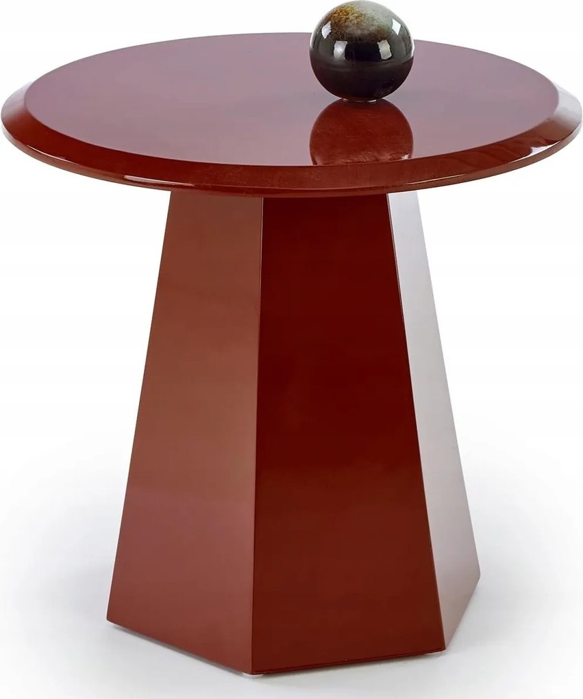 Dohányzóasztal kerek bordó pad nappaliba, hálószobába modern Loca