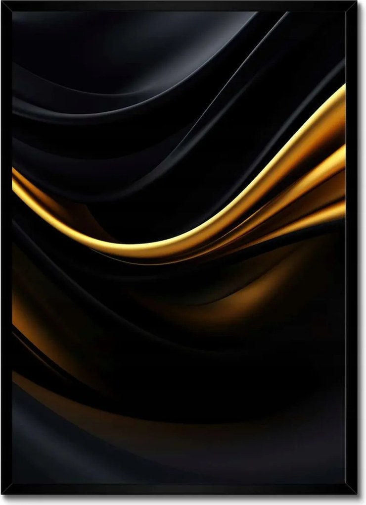 Poszter fekete keretben 50x70 Selyem arany szalag