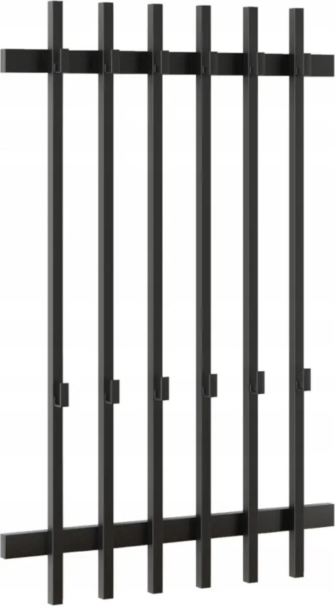 Loft fali akasztó fekete fém 65x100 cm kabátokhoz