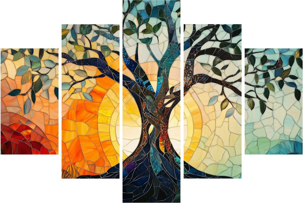Kép – Mozaik – nap és fa I. (150x105 cm)