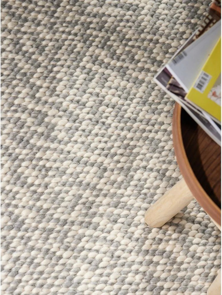 Világosszürke-krémszínű kézi szövésű gyapjú szőnyeg 200x290 cm Lyon Beans – Elle Decoration