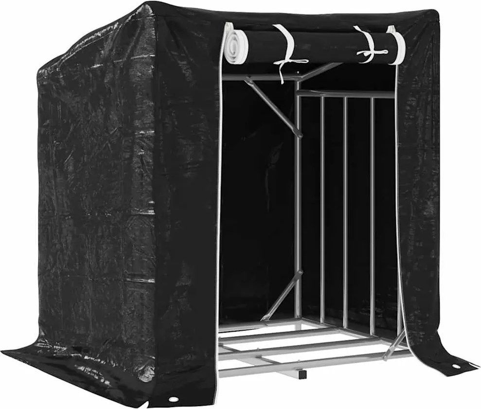 vidaXL Tűzifa állvány esővédővel 100,5x80,5x110,5 cm horganyzott acél