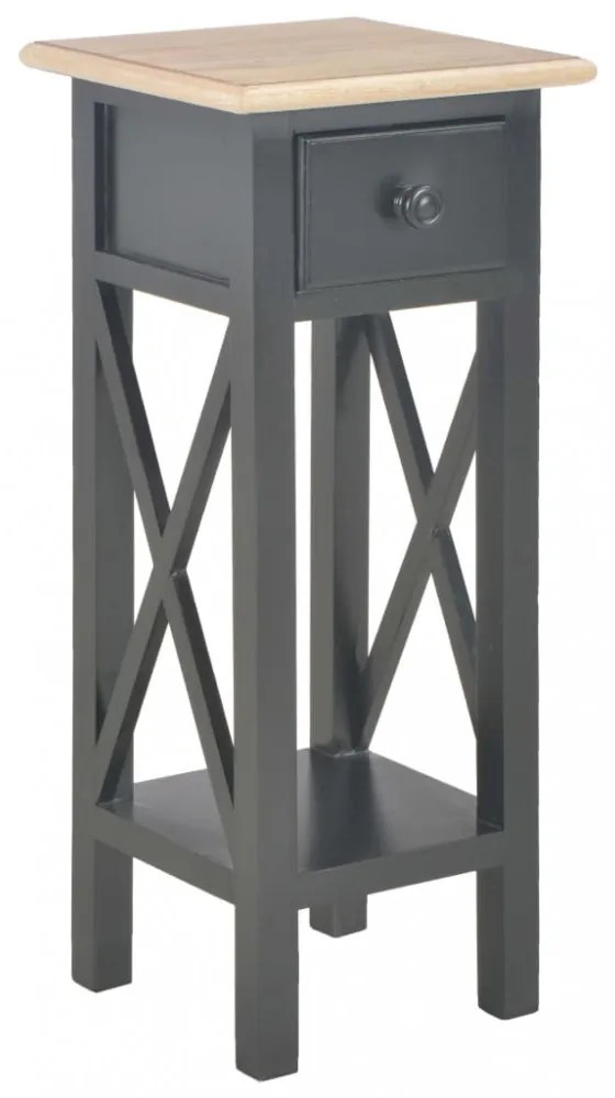 fekete fa kisasztal 27 x 27 x 65,5 cm