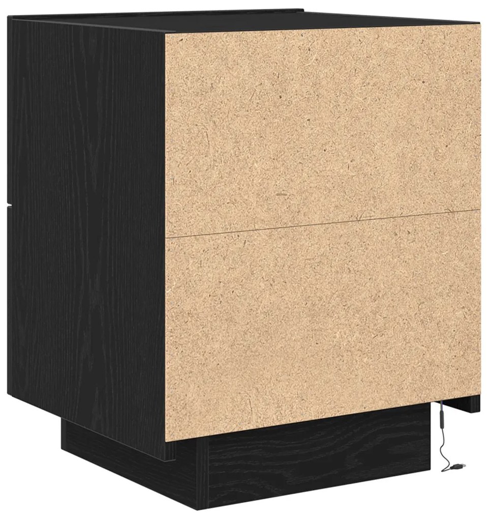 vidaXL Éjjeliszekrény fiókkal 2 pcs Fekete tölgy 45 x 40 x 55 cm