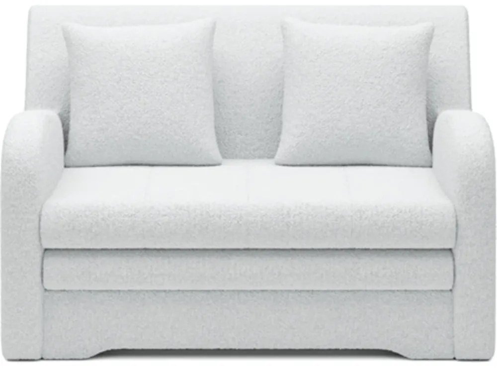 Fehér buklé kinyitható-tárolóhelyes kanapé 130 cm Ario – ELTAP