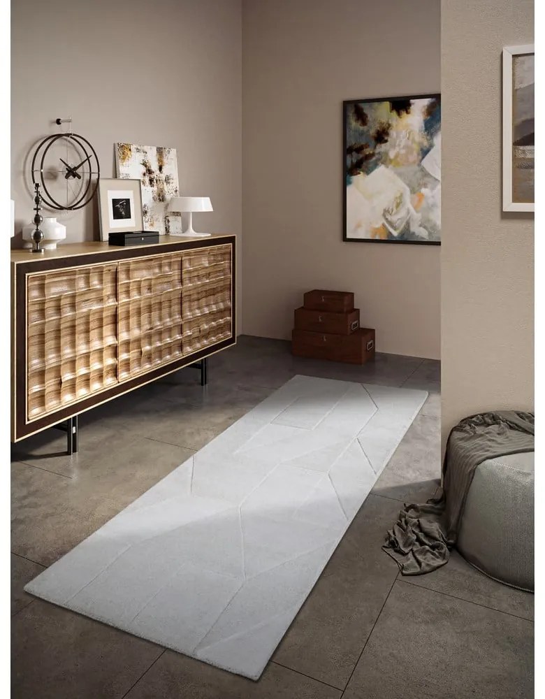 Krémszínű kézi szövésű gyapjú futószőnyeg 80x250 cm Ursule – Villeroy&amp;Boch