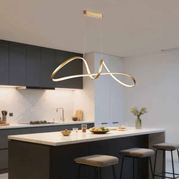 Brilagi-LED Fényerőszabályozható kábelre függesztett csillár TWISTER LED/60W/230V 3000-6000K arany + távirányító