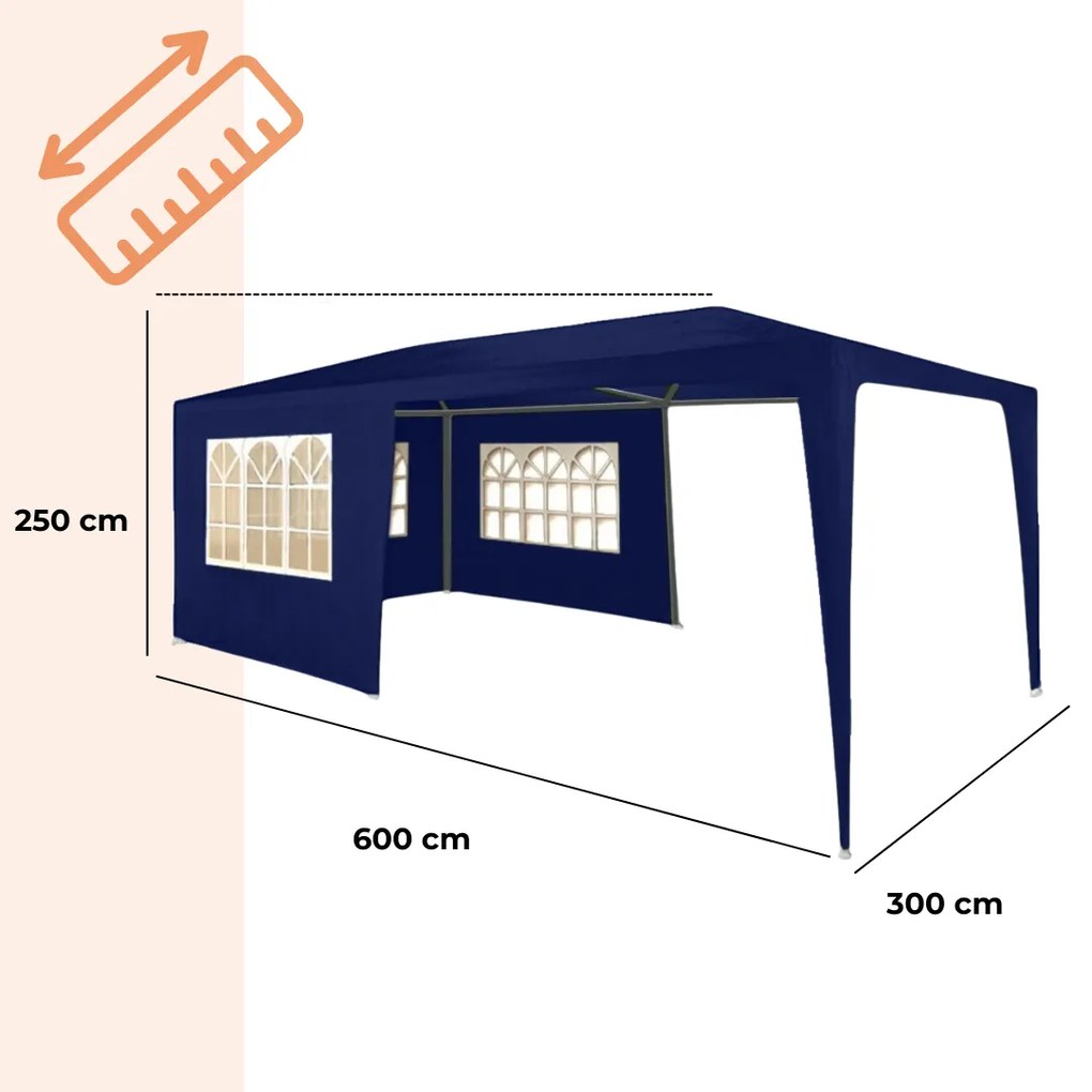 NEAPOL rendezvénysátor, 3x6m, kék Jurhan