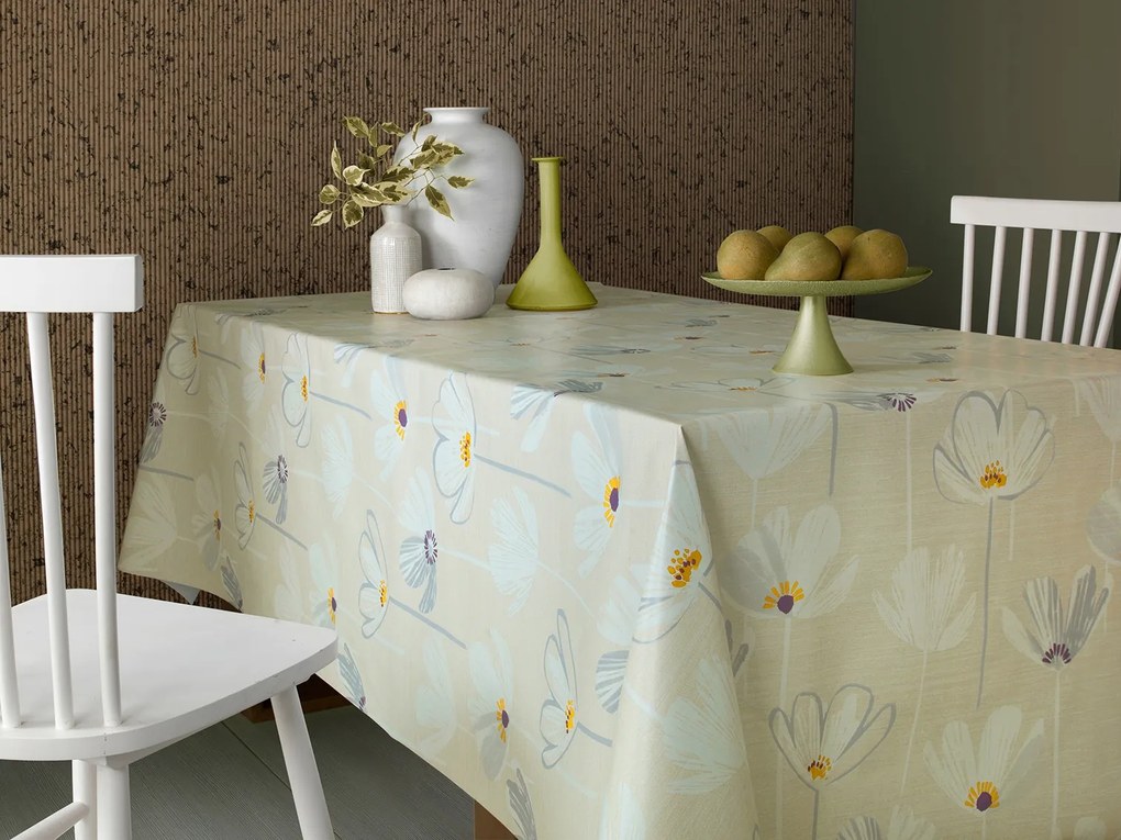 Cerata Abrosz Nem Szőtt Bőrből Bézs Nagy Virágok 140x190