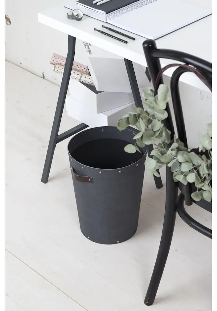 Fekete irodai szemetes Aries Canvas Paper Laminate – Bigso