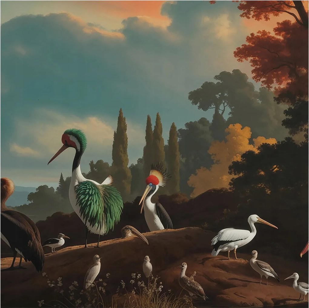 Dekoratív Fali Fotótapéta Falra Festői madarak 250x250 Ragasztó