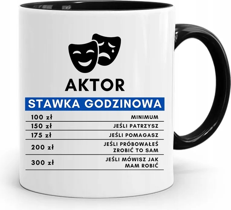 Színésznőnek Bögre Fekete Születésnapi Ajándék fényképes nyomtatással