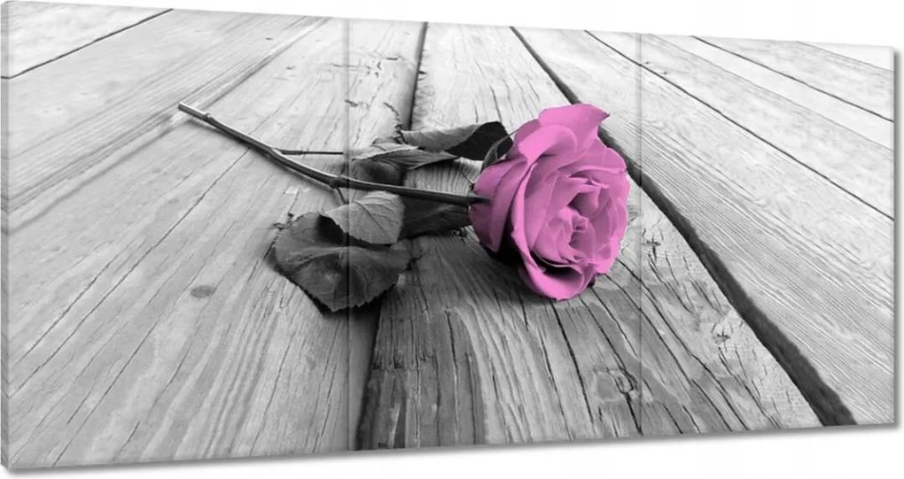Vászonkép 180x90 Régi rózsa Rózsa a deszkákon