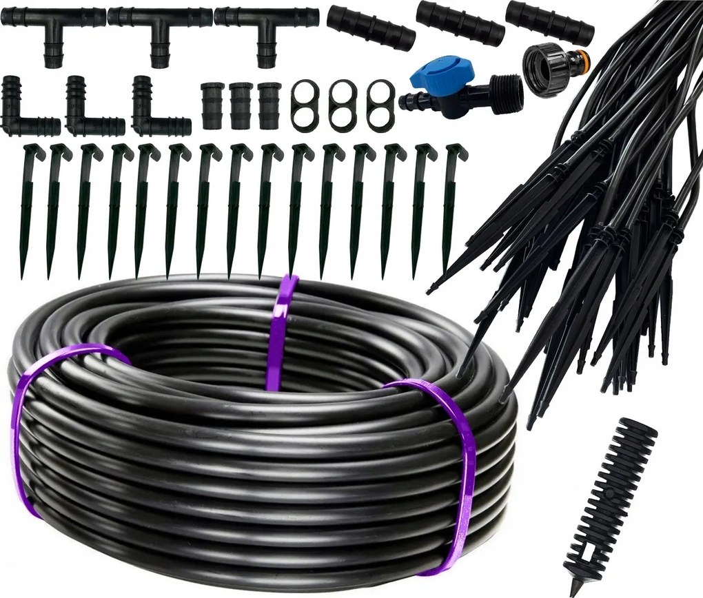 Öntöző szett Kert Gyümölcsös kaspók Kert Emitterek Bot cső 16mm 25mb