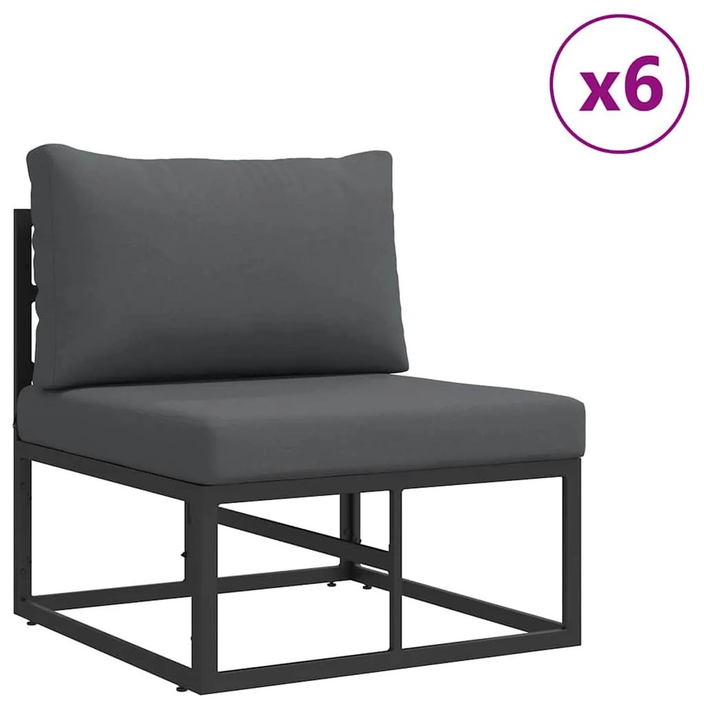 Kerti Kanapé Szett 12 pcs Fekete Fém