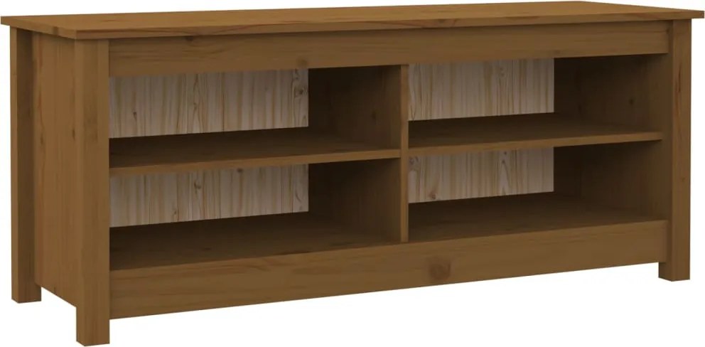 vidaXL mézbarna tömör fenyőfa cipőtároló pad 110 x 38 x 45,5 cm
