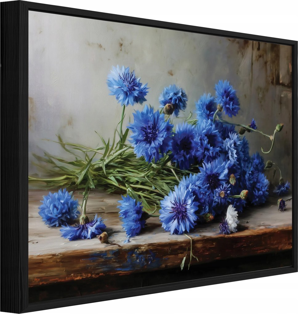 Vászonkép Fekete Keretben Virágok Vintage Nappali Hálószoba 100x70