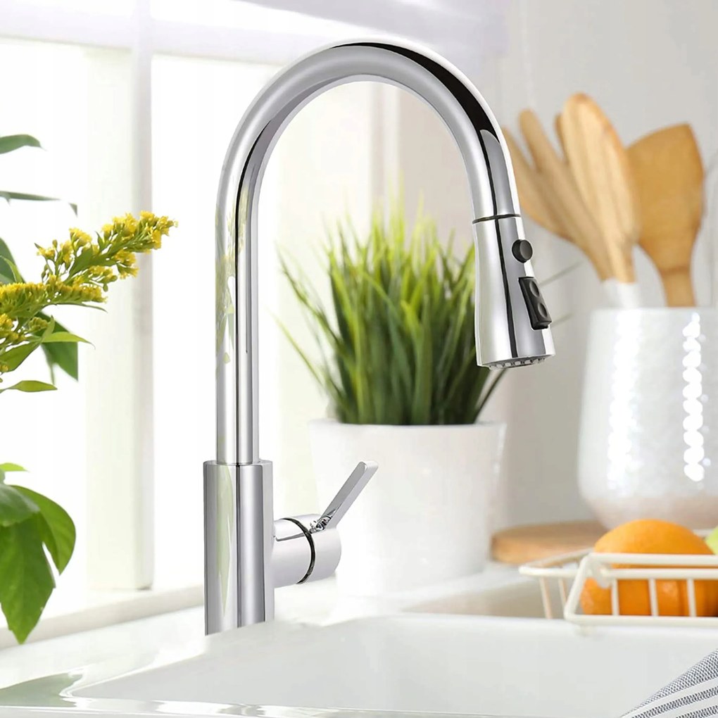 Konyhai Csaptelep Kihúzható Kifolyócsővel Prémium Csaptelep 3 Üzemmód Sus 304