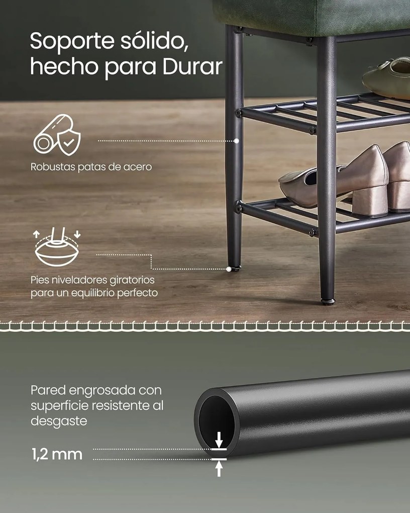 Ekho cipőpad, bejárati cipőtartó 30x80x50 cm, erdőzöld