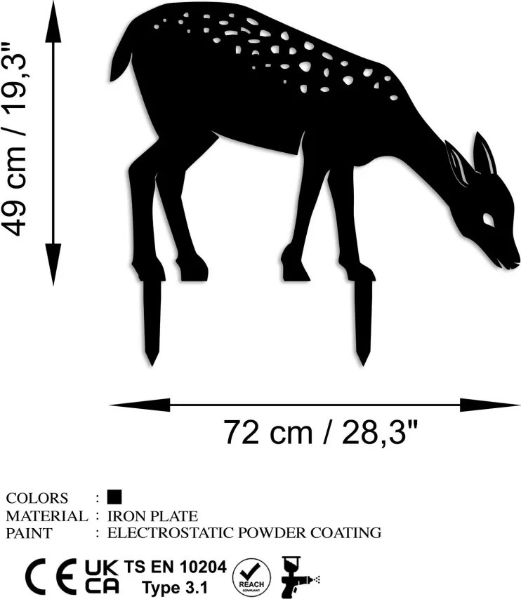 Gazelle fém kerti dísztárgy, 64×72 cm – TR565TNL1279