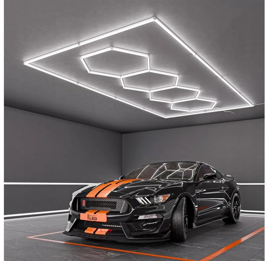 LED mennyezeti lámpatest LED/384W/85-265V 6500K 484x243 cm CRI 90 IP54 fehér