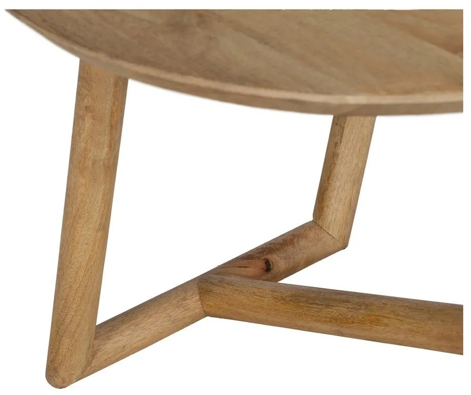 Natúr színű mangófa kerek dohányzóasztal ø 60 cm Mao – Ixia