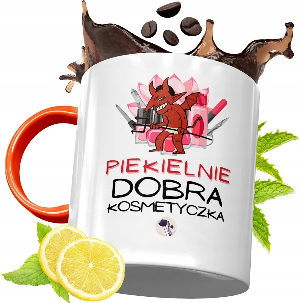 Narancssárga Bögre Kozmetikusnak Ajándék fényképes nyomattal