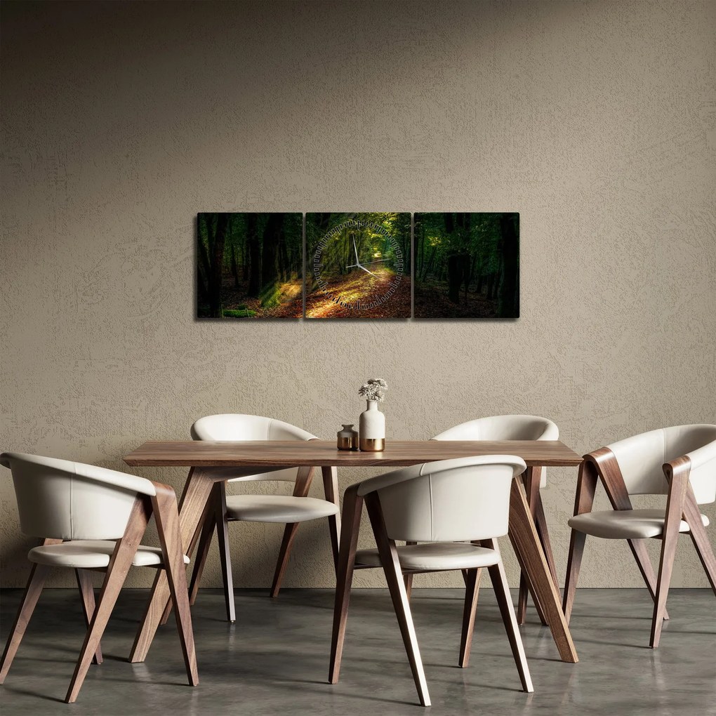 Erdei út képe (órával) (90x30 cm)