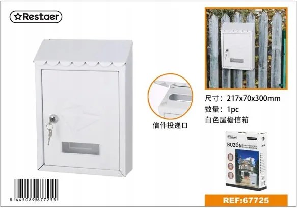 Elegáns fehér levéltartó doboz napellenzővel