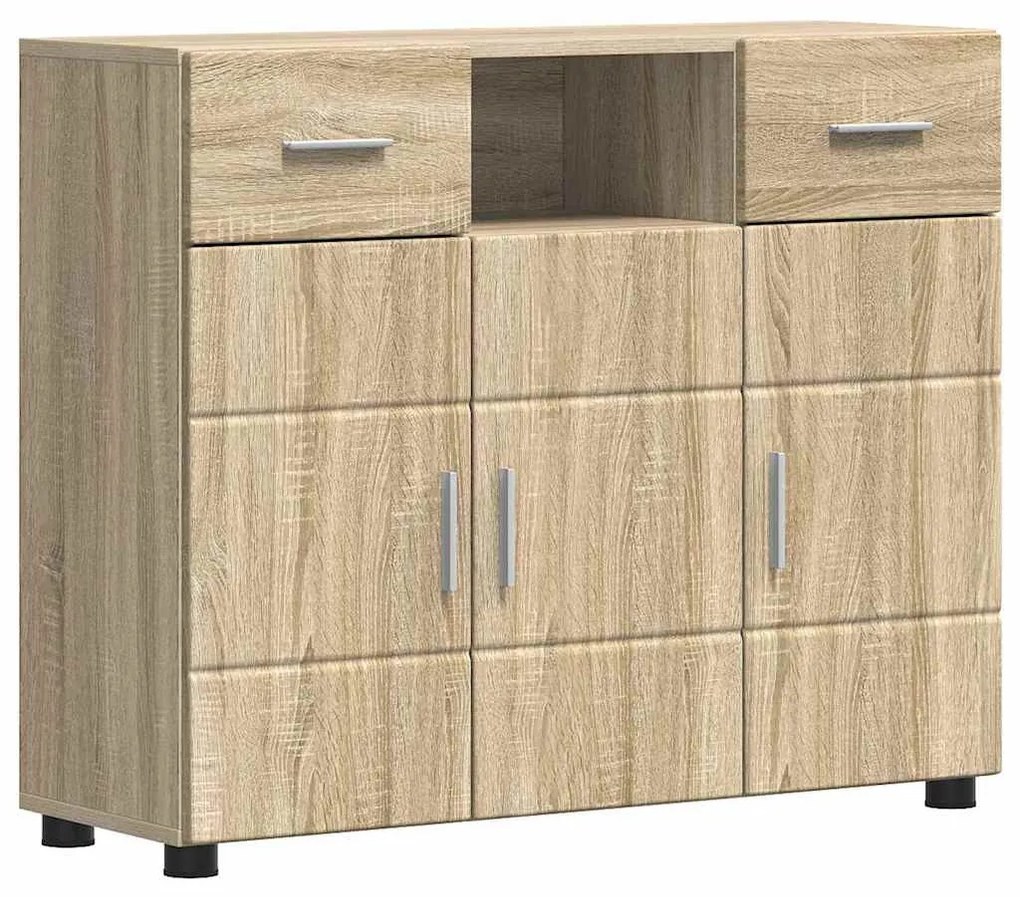 Széf fiókkal tárolóval sonoma tölgy 88.5 x 30.5 x 73 cm Faanyag