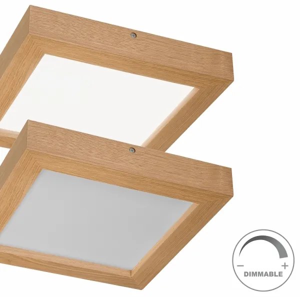 Brilagi-LED Dimmelhető lámpa WOODY FRAME LED/24W/230V tölgy 30x30 cm IP44 + távirányító