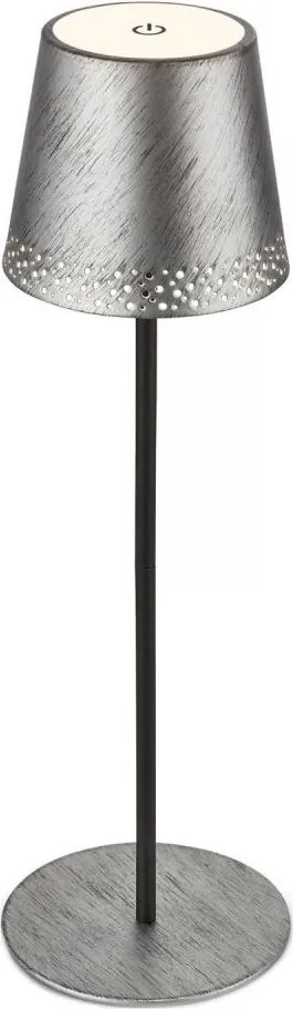 Brilo - LED újratölthető érintésvezérlésű asztali lámpa KIKI LED/2,6W/5V IP44 2600 mAh ezüst