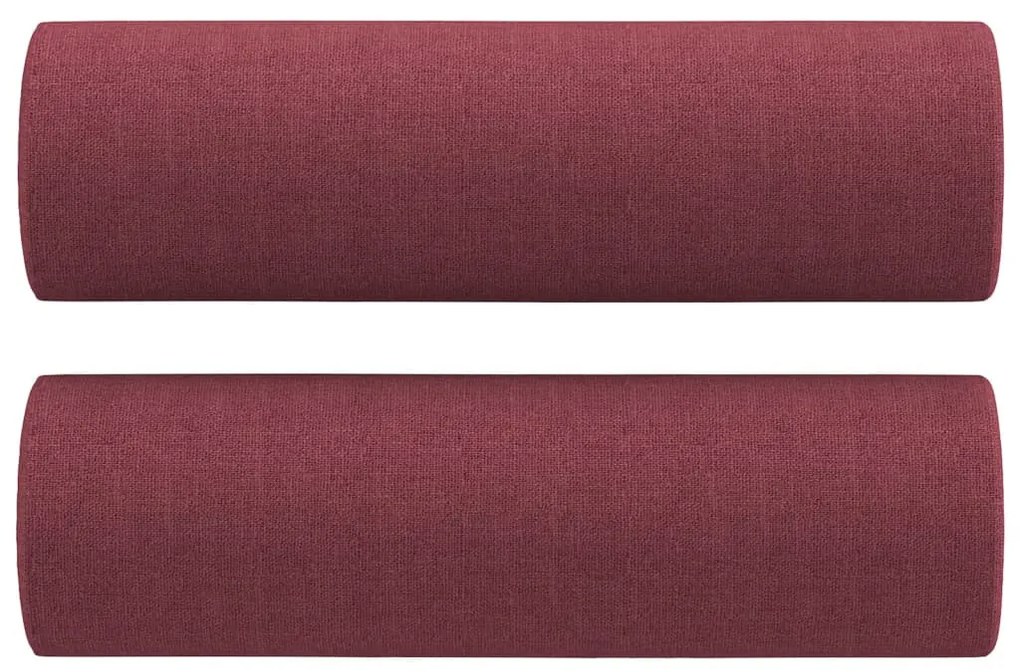 vidaXL 3 személyes bordó szövetkanapé díszpárnákkal 180 cm