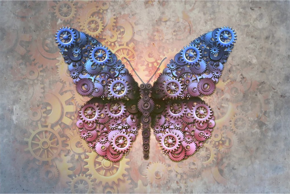 Kép - Steampunk pillangó (90x60 cm)