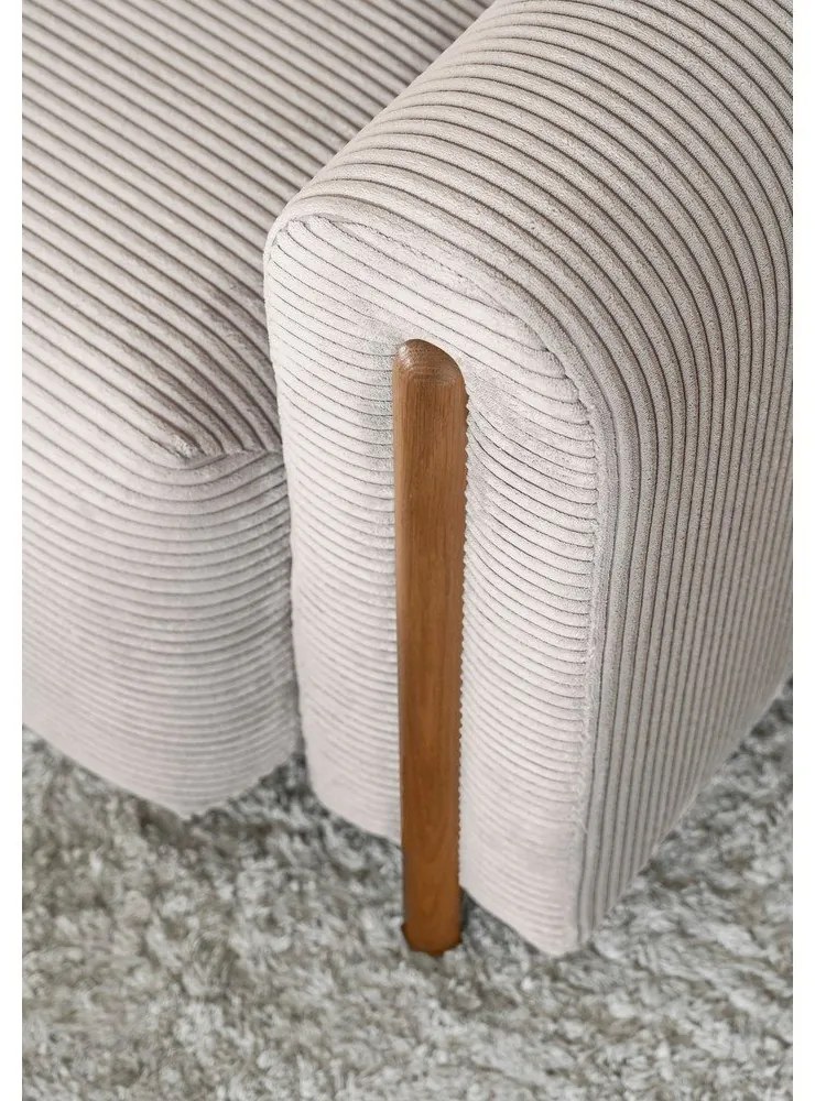 Bézs kordbársony kinyitható-tárolóhelyes kanapé 244 cm Arcadova – ELTAP