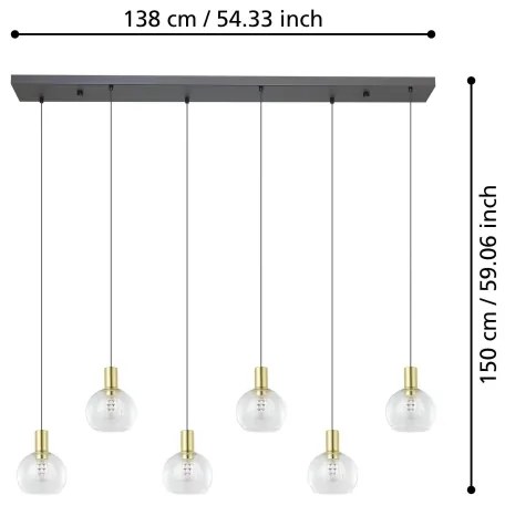 Eglo 390281 - LED Dimmelhető csillár zsinóron TERQUE 6xLED/5,4W/230V 3000K