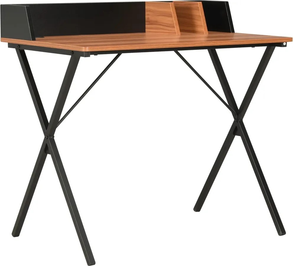 vidaXL fekete és barna íróasztal 80 x 50 x 84 cm