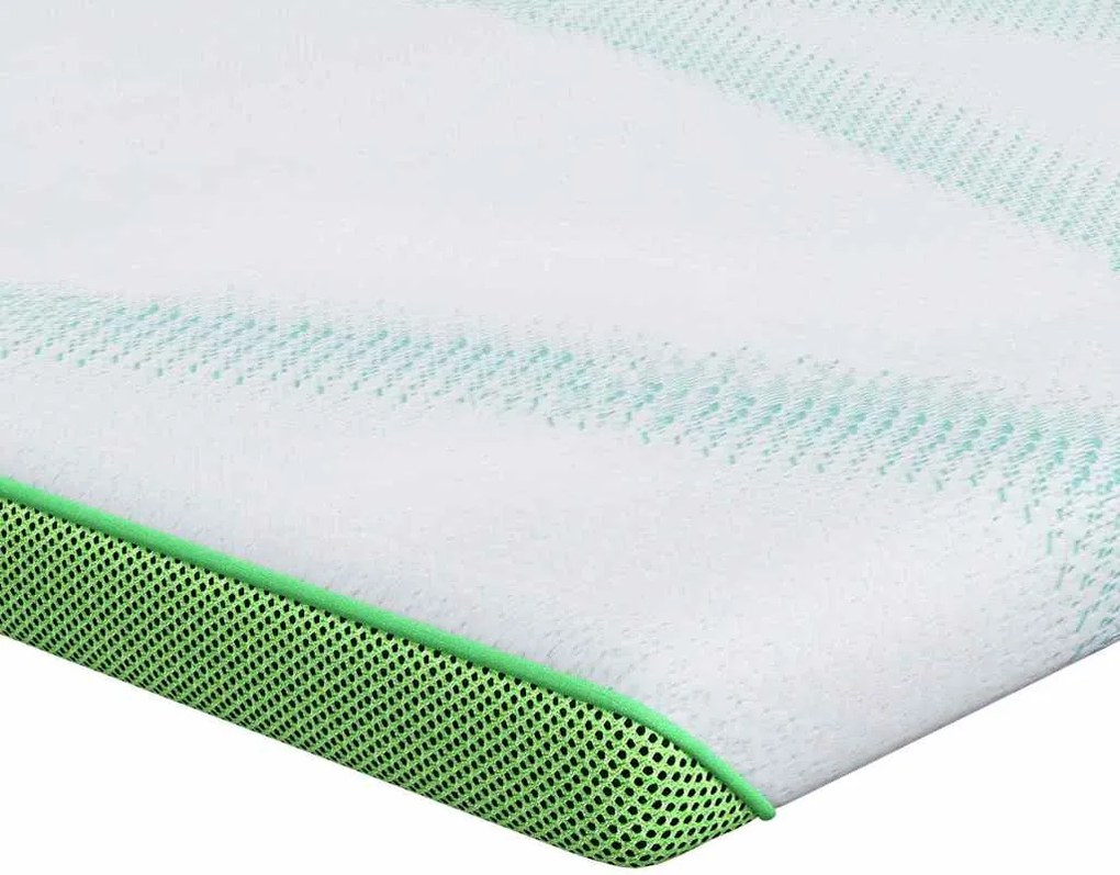 vidaXL Matrac topper Fehér és Zöld 80 x 200 cm Jacquard Szövet