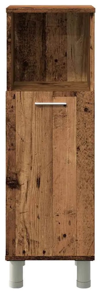 Fürdőszobaszekrény régi fa 30x30x95 cm gépelt fa