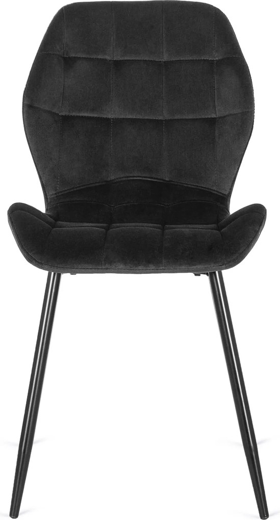 Krzesło LUCKY Czarne Welurowe