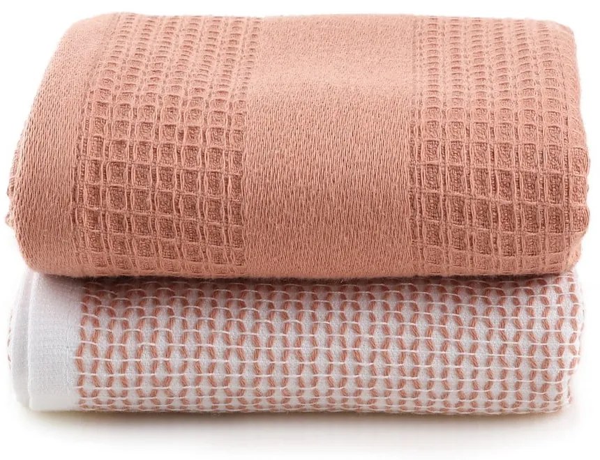 Lazacszínű darázsmintás törölköző szett 2 db-os 40x60 cm Betty – Foutastic