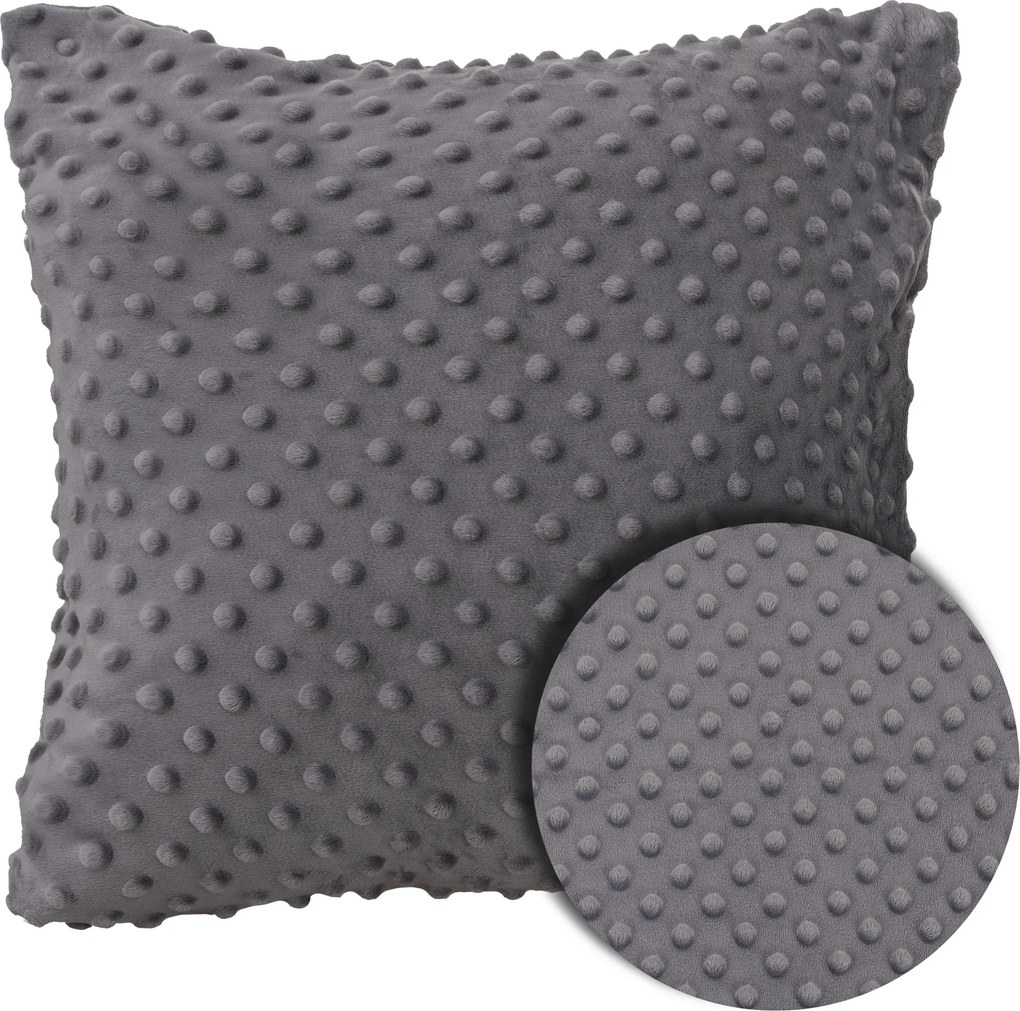 Dekoratív Párnahuzat Grafit Dombornyomott 40x40 Minky